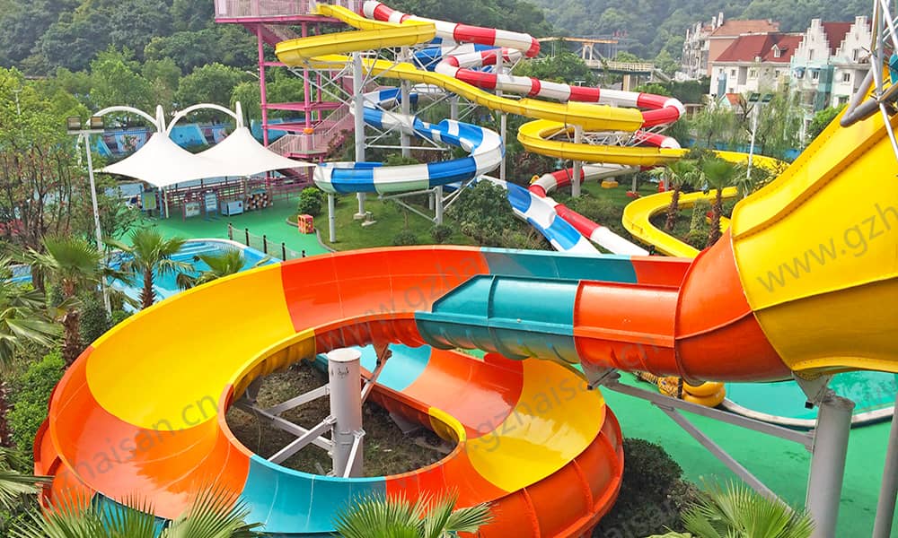 浙江杭州浪浪浪水公园大喇叭、螺旋滑道